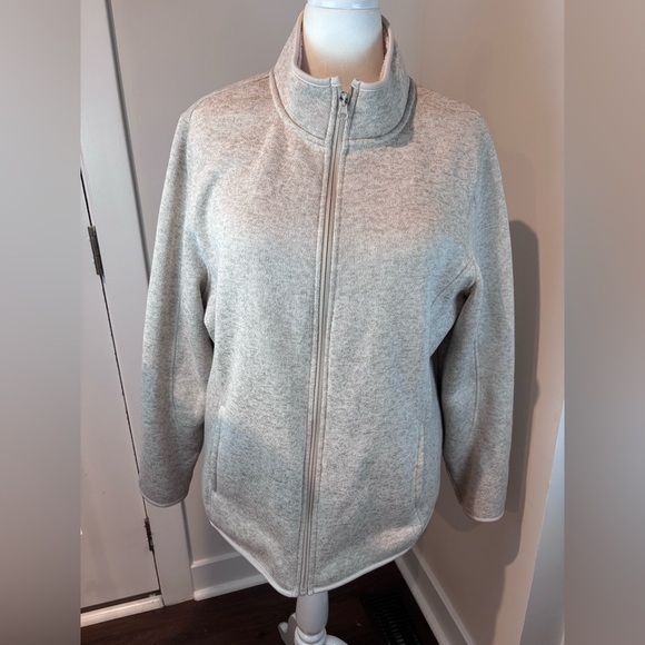 Faded Glory Sherpa Lined Full Zip Jacket Women’s Plus 3X (22W/24W) Oatmeal Beige - Picture 8 of 15